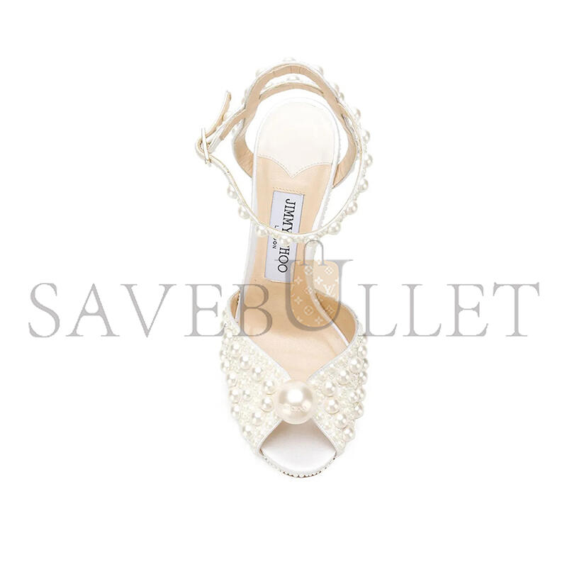 JIMMY CHOO'S SACORA 100 BEADED HIGH HEELS 